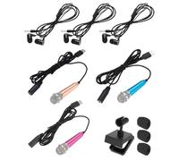 sourcing map 3 Pcs Mini Microphone, Mini Mic Tiny Microphone Phone Type C Mic Small Microphone with Bracket, Sponge Cover, Earphones for Record Phone Voice, Gold/Hot Pink/Blue