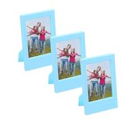 sourcing map 3 Pcs Mini Picture Frames 2.4 x 3.5 Inch Rectangle Photo Frame, Blue