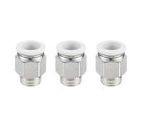 sourcing map 3 Pcs Pneumatic Fitting, PC14-03 14mm Tube OD x 3/8 Inch PT Push to Connect Pneumatic Tube Fittings, Straight Through Fitting for 3D Printer, White