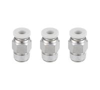 sourcing map 3 Pcs Pneumatic Fitting, PC4-01 4mm Tube OD x 1/8 Inch PT Push to Connect Pneumatic Tube Fittings, Straight Through Fitting for 3D Printer, White