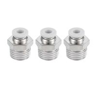 sourcing map 3 Pcs Pneumatic Fitting, PC4-02 4mm Tube OD x 1/4 Inch PT Push to Connect Pneumatic Tube Fittings, Straight Through Fitting for 3D Printer, White