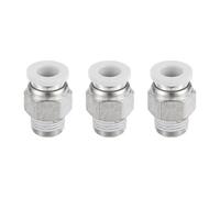 sourcing map 3 Pcs Pneumatic Fitting, PC6-01 6mm Tube OD x 1/8 Inch NPT Push to Connect Pneumatic Tube Fittings, Straight Through Fitting for 3D Printer, White