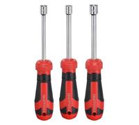 sourcing map 3 Pcs SAE Nut Driver 5/16" / 11/32" / 3/8" CR-V Non-Magnetic Tip Hollow Shafts Hex Socket Screwdriver with Anti-Slip Handle for Automobile Repair Bit Driver