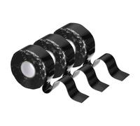 sourcing map 3 Pcs Self Fusing Silicone Tape, 25mm x 3 Meter Waterproof Water Leak Sealing Tape for Plumbing Pipe Hose Repair Handles, Black (0.5mm Thick)