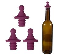 sourcing map 3 Pcs Silicone Roof Shape Wine Stopper, Reusable Wine Stoppers Airtight Leak-Proof Bottle Plug Liquor Saver with Beer Beverage Bottle Stopper for Bar Holiday Party, Purple