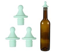 sourcing map 3 Pcs Silicone Roof Shape Wine Stopper, Reusable Wine Stoppers Airtight Leak-Proof Bottle Plug Liquor Saver with Beer Beverage Bottle Stopper for Bar Holiday Party, Light Green