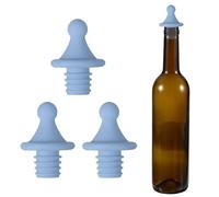 sourcing map 3 Pcs Silicone Roof Shape Wine Stopper, Reusable Wine Stoppers Airtight Leak-Proof Bottle Plug Liquor Saver with Beer Beverage Bottle Stopper for Bar Holiday Party, Light Blue