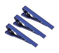 sourcing map 3 Pcs Skinny Tie Clips for Men, Copper Suit Tie Clips Men Tie Necktie Bar Pinch Clips Accessories for Father, Husband, Lover, Business, Wedding (Blue, Glossy)