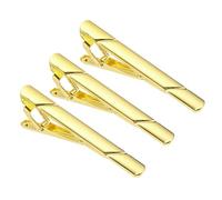 sourcing map 3 Pcs Skinny Tie Clips for Men, Copper Suit Tie Clips Men Tie Necktie Bar Pinch Clips Accessories for Father, Husband, Lover, Business, Wedding (Gold, Twill)