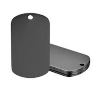 sourcing map 3 Pcs Square Blank Stamping Tag 40x24mm Stainless Steel Black