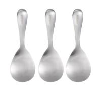 sourcing map 3 Pcs Stainless Steel Rice Paddle Non-Stick Rice Spoon Metal Rice Serving Spoon Kitchen Utensils Rice Spatula for Home Restaurant, Silver
