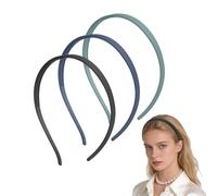 sourcing map 3 Pcs Sunglasses Headband, Plastic Headbands for Glasses Wearers, No Pressure Non Slip Thin Hairband with Teeth for Women Daily Use Hair Styling, Dark Blue/Matte Black/Gray Blue