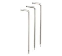 sourcing map 3 Pcs T15 Security Anti Tamper Proof Torx Star Key Bit 3.35" Long Arm L-Shaped Torx Hex Key Wrench with Hole 6 Points Spanner Carbon Steel Hand Tool for Automotive Bright Silver