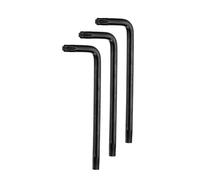 sourcing map 3 Pcs T20 Security Anti Tamper Proof Torx Star Key Bit 2.56" Long Arm L-Shaped Torx Hex Key Wrench 6 Points Spanner Carbon Steel Hand Tool for Automotive Home Repairs, Black