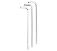 sourcing map 3 Pcs T20 Security Anti Tamper Proof Torx Star Key Bit 3.74" Long Arm L-Shaped Torx Hex Key Wrench with Hole 6 Points Spanner Carbon Steel Hand Tool for Automotive Home Silver