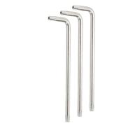 sourcing map 3 Pcs T30 Security Anti Tamper Proof Torx Star Key Bit 4.76" Long Arm L-Shaped Torx Hex Key Wrench with Hole 6 Points Spanner Carbon Steel Hand Tool for Automotive Bright Silver