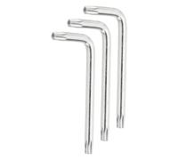sourcing map 3 Pcs T40 Security Anti Tamper Proof Torx Star Key Bit 3.58" Long Arm L-Shaped Torx Hex Key Wrench with Hole 6 Points Spanner Carbon Steel Hand Tool for Automotive Light Silver