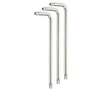sourcing map 3 Pcs T40 Security Anti Tamper Proof Torx Star Key Bit 5.59" Long Arm L-Shaped Torx Hex Key Wrench with Hole 6 Points Spanner Carbon Steel Hand Tool for Automotive Bright Silver