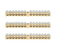 sourcing map 3 Pcs Terminal Ground Bar, 14 Positions Screw Brass Terminal Ground Bar, M4 99.8x6x9mm Screw Block Barrier Brass for Electrical Devices