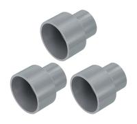 sourcing map 3 Pcs UPVC Reducer Pipe Fitting, 1-1/2"x1 PVC Straight Pipe Coupling Adapter Connector for Home Sewer Plumbing Water Line, Grey