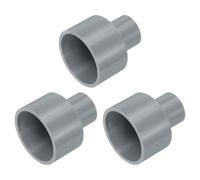 sourcing map 3 Pcs UPVC Reducer Pipe Fitting, 1-1/4"x1/2" PVC Straight Pipe Coupling Adapter Connector for Home Sewer Plumbing Water Line, Grey