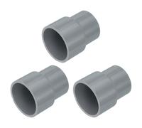 sourcing map 3 Pcs UPVC Reducer Pipe Fitting, 1-1/4"x1 PVC Straight Pipe Coupling Adapter Connector for Home Sewer Plumbing Water Line, Grey