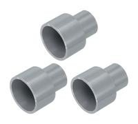 sourcing map 3 Pcs UPVC Reducer Pipe Fitting, 1" x1/2" PVC Straight Pipe Coupling Adapter Connector for Home Sewer Plumbing Water Line, Grey