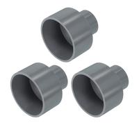sourcing map 3 Pcs UPVC Reducer Pipe Fitting, 2-1/2"x1-1/4 PVC Straight Pipe Coupling Adapter Connector for Home Sewer Plumbing Water Line, Grey