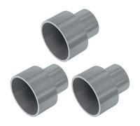 sourcing map 3 Pcs UPVC Reducer Pipe Fitting, 2" x1-1/4 PVC Straight Pipe Coupling Adapter Connector for Home Sewer Plumbing Water Line, Grey