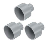 sourcing map 3 Pcs UPVC Reducer Pipe Fitting, 50x25mm PVC Straight Pipe Coupling Adapter Connector for Home Sewer Plumbing Water Line, Grey