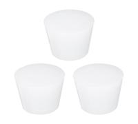 sourcing map 3 Pcs White Silicone Solid Rubber Stoppers, Tapered Plugs Lab Seal Tube Stopper Plugs for Drainpipe Sinks Industry and Laboratories, 32mm to 42mm Dia