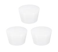 sourcing map 3 Pcs White Silicone Solid Rubber Stoppers, Tapered Plugs Lab Seal Tube Stopper Plugs for Drainpipe Sinks Industry and Laboratories, 42mm to 53mm Dia