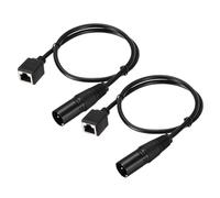 sourcing map 3 Pin DMX512 XLR Male to RJ45 Female Adapter Cable, 2pcs 1.6ft Microphone Extension Cables for Stage Studio Console Lighting