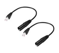 sourcing map 3 Pin DMX512 XLR Male to RJ45 Male Adapter Cable, 2pcs 1ft Microphone Extension Cable for Stage Studio Console Lighting