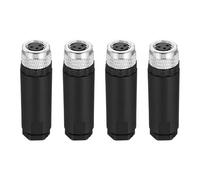 sourcing map 3 Pin M8 Female Aviation Wire Connector, 4 Pcs Socket Panel Aviation Connectors Waterproof IP67 Industrial Circular Straight Connector with Wrench for Networks Instruments