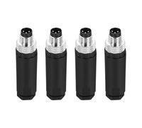 sourcing map 3 Pin M8 Male Aviation Wire Connector, 4 Pcs Socket Panel Aviation Connectors Waterproof IP67 Industrial Circular Straight Connector with Wrench for Networks Instruments