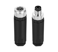 sourcing map 3 Pin M8 Male & Female Aviation Wire Connector, 4 Pcs Socket Panel Aviation Connectors Waterproof IP67 Industrial Circular Straight Connector with Wrench for Networks Instruments