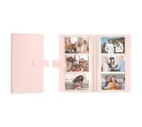 sourcing map 3 Pocket Clear Photo Album, 120 Slots 3 Inch Card Photo Scrapbook with Snap Closure Photo Albums for Photos Pictures Postcards Cards Protect Storage, Pink