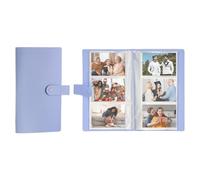 sourcing map 3 Pocket Clear Photo Album, 240 Slots 3 Inch Card Photo Scrapbook with Snap Closure Photo Albums for Photos Pictures Postcards Cards Protect Storage, Purple