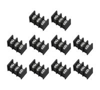 sourcing map 3 Positions Terminal Block, 1.2"x0.73" 300V 20A 9.5mm Pitch PA66 Single Row PCB Mount Screw Terminals Strip Pack of 10, Black