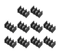 sourcing map 3 Positions Terminal Block, 300V 20A 8.25mm Pitch PA66 Single Row PCB Mount Screw Terminals Strip Pack of 10, Black