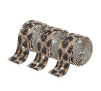 sourcing map 3 Roll 1 Inch 3 Yards Self Adhesive Crystal Rhinestone Diamond Ribbon for Arts & Crafts Project, Wedding Cakes, Birthday Decorations Black and Gold Spot Pattern