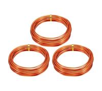 sourcing map 3 Roll Bonsai Wire 2.5mm Each Roll 16.4ft (5m) Anodized Aluminum Bonsai Wire for Gardening Tree Branch Fixing DIY Crafting, Orange