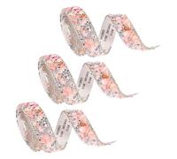 sourcing map 3 Rolls 1 Yard x 0.79" Crystal Rhinestone Ribbon, Self Adhesive Resin Crystal Trim Ribbon Strips, Sparkling Gemstone Trims for DIY Crafts, Clothes, Party Decoration, Rose