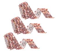 sourcing map 3 Rolls 1 Yard x 0.79" Crystal Rhinestone Ribbon, Self Adhesive Resin Crystal Trim Ribbon Strips, Sparkling Gemstone Trims for DIY Crafts, Clothes, Party Decoration, Brown Pink