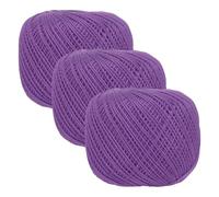 sourcing map 3 Rolls 164 Yards Size 3 Purple Pearl Cotton Crochet Thread Lace Weight Yarn Tatting Thread for Crocheting Knitting Embroidery Sewing