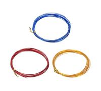 sourcing map 3 Rolls 24 Gauge Flat Aluminum Wire, 16.40 ft Soft Craft Wire for Flower Bonsai Crafts Carving DIY Bezel Sculpting Gem Metal Wrap, Gold Tone, Red, Dark Blue