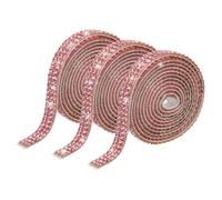 sourcing map 3 Rolls 3 Yards 6.6mm Self Adhesive Crystal Rhinestone Diamond Ribbon for Arts & Crafts Project, Wedding Cakes, Birthday Decorations Light Pink