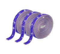sourcing map 3 Rolls 3 Yards 6.6mm Self Adhesive Crystal Rhinestone Diamond Ribbon for Arts & Crafts Project, Wedding Cakes, Birthday Decorations Dark Blue