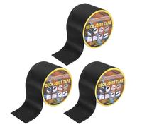 sourcing map 3 Rolls Joist Tape for Decking 4'' x 50' Weather-Resistant Butyl Joist Tape Flashing Joists Tape for Wood Decks and Beams Roof, Black